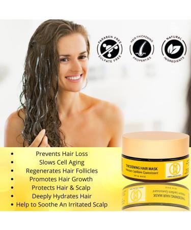OMM Collection Natural Hair Thickening Mask - Prevent Hair Loss & Thinning, Hydrating Treatment for Dry, Damaged Hair - Boost Growth, Stimulate Follicles - Vegan - All Hair Types - Buy Online on GoSupps.com
