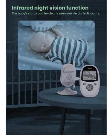 YOTON Baby Monitor with Infrared Night Vision, 2.4-inch Screen, Digital Surveillance Camera, Audio VOX Mode, Temperature Sensor, 8 Lullabies - Indoor 480P - Buy Online on GoSupps.com