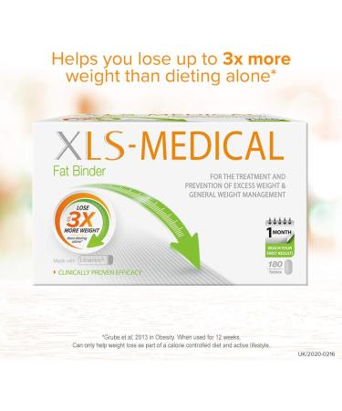 XLS-Medical Fat Binder 60 Tablets - Reduce Appetite, Calorie Intake & Weight - With Litramine - 10-Day Trial Pack (60 Count) - Buy Online on GoSupps.com