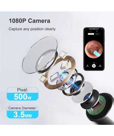 Upgraded Ear Wax Removal Kit - 1080P HD Camera Ear Cleaner with 6 Silicone Spoons | Safe & Effective Earwax Remover for iOS & Android - Buy Online on GoSupps.com