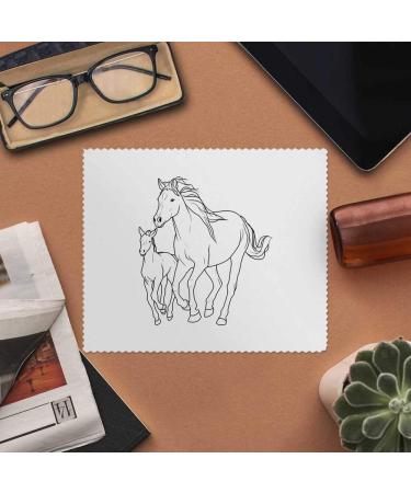 Azeeda 2 x Microfiber Glasses Cleaning Cloths - Mare and Foal Design | Perfect for Eyewear Care | International Shipping Available - Buy Online on GoSupps.com