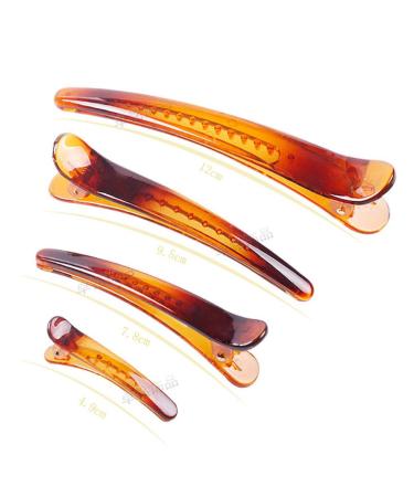 12PCS Brown Plastic Metal Alligator Hair Clips - Professional Salon Barrettes Duck Bill Teeth Clips, 4.9CM (1.77 Inch), Non Slip Band Clips - Pack of 12 - Buy Online on GoSupps.com