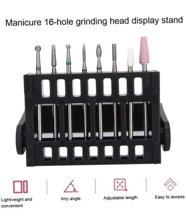 Nail Drill Bit Holder Stand Nail Drill Bit Holder - 16 Holes Nail Drill Bit Display Holders Nail Grinding Head Storage Box for Beauty Salon Household((Black) grinding head - Buy Online on GoSupps.com