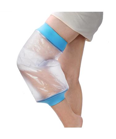 Knee Cast Cover for Shower Waterproof Bandage Cast Protector for Knee Replacement Surgery, Wound, Burns Watertight Protection Reusable,Fit knee Thigh Circumference 11.8