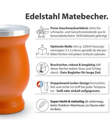 Organic Mate Tea Set | 3 Types of Mate 2 Double-Walled Stainless Steel Cups 2 Bombillas & Instructions - International Shipping - Buy Online on GoSupps.com