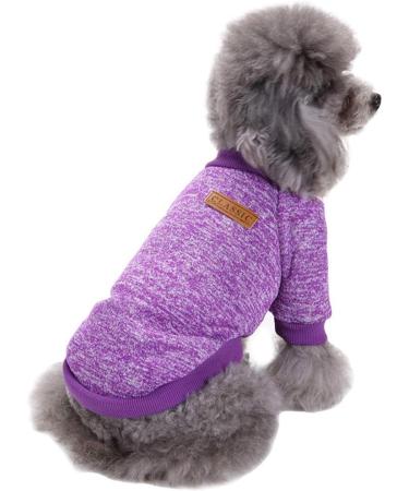 CHBORLESS Pet Dog Classic Knitwear Sweater - Warm Winter Coat for Small Dogs (Medium, Purple) - Buy Online on GoSupps.com