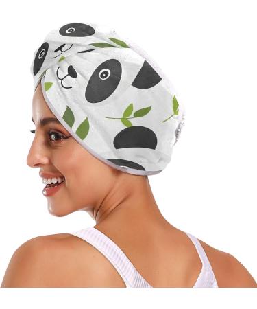 Cute Panda Hair Towel 2 Pack | Super Absorbent Quick Dry Turbans for Women & Girls - Buy Online on GoSupps.com