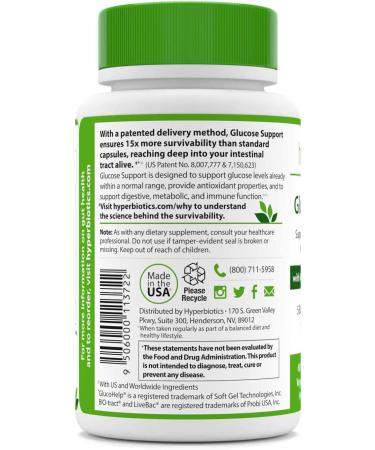 Hyperbiotics Glucose Support - Banaba Extract & Vitamin D3 | 5B CFU | 60 Tablets - Buy Online on GoSupps.com