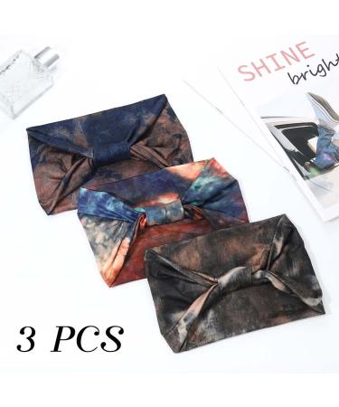 Zoestar Boho Frontal Ligaments - Stylish Batik Yoga Headscarf & Turban Headband Set for Women & Girls | 3-Piece Vintage Hair Accessories - Buy Online on GoSupps.com