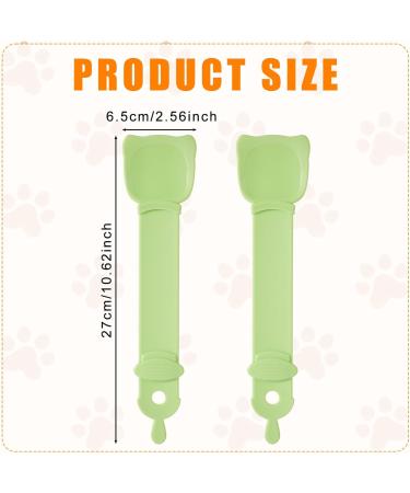 PEUTIER 2pcs Cat Strip Feeders Cute Cat Head Shape Cat Strip Squeeze Spoons Multifunctional 2-in-1 Cat Food Dispenser Cat Strip Spoons Cat Food Spoons for Wet Food Cat Pet Supplies (Green) - Buy Online on GoSupps.com