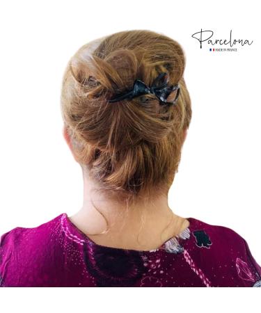 Parcelona French Twist n Clip Bow Tortoise Shell Celluloid Acetate Hair Clips (Set of 2) - Buy Online on GoSupps.com