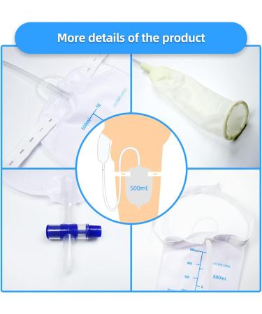 Latex Condom Catheter Set - Premium Leg & Urine Bags 7 Condoms Quick Drainage No Leak - International Shipping Available - Buy Online on GoSupps.com