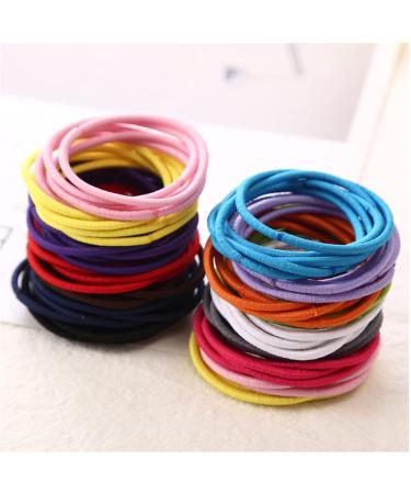 FEIFEI'S BOW 50pcs 2.5mm Thin Hair Scrunchies - Stylish Accessories for Girls & Women - Perfect for School Uniforms - Endless White - Buy Online on GoSupps.com