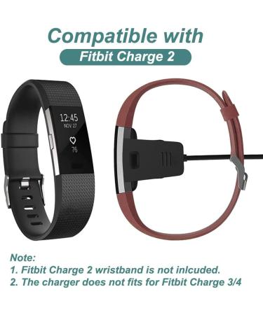 Kissmart Charger for Fitbit Charge 2  Replacement USB Charging Cable Cord for Fitbit Charge2 Smart Wristband (2-Pack  1.8ft & 3.3ft) - Buy Online on GoSupps.com
