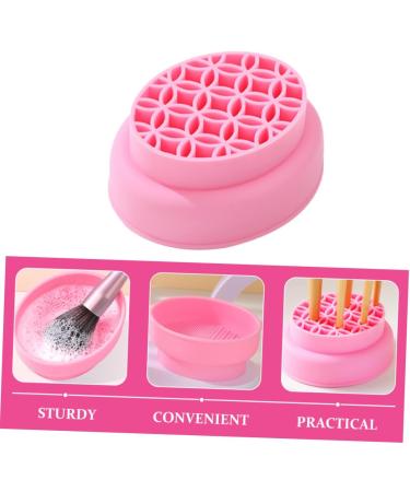 Mikinona Makeup Brush Cleaning Cup Brush Scrubber Mat Cosmetic Brush Cleaning Mat Silicone Brush Washing Bowl Makeup Brush Cleaning Pad Tool Silica Gel Pink Cleaner Beauty Egg - Buy Online on GoSupps.com