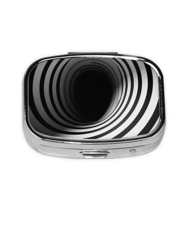 Black and White Printed Square Pill Box Portable Travelling Pill Box Medicine Organiser