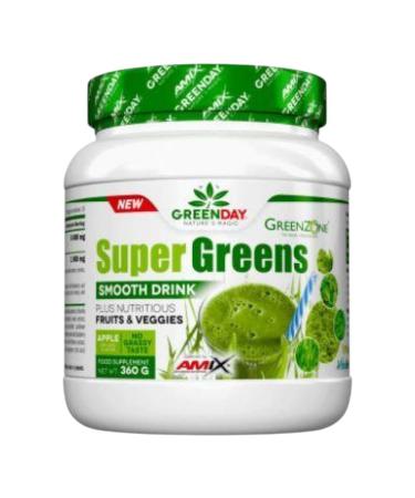Amix Nutrition Amix GreenDay Super Greens Smooth Drink 360 Gr Green Smoothies Apple Flavor Vegetable Food