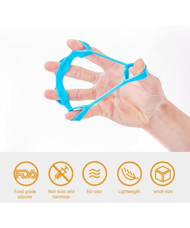 Finger Strength Trainer 2pcs Portable Environmentally Friendly Finger Movement Enhance Finger Grip Finger Strengthener for Recovery for Elderly Light Blue 6.6lb - Buy Online on GoSupps.com