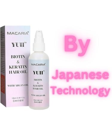 Macaria Herbal Pvt ltd YUII Premium Biotin Hair Oil With Argan Oil Biotiin Hair Oil Strengthening motes Growth Shine - Buy Online on GoSupps.com