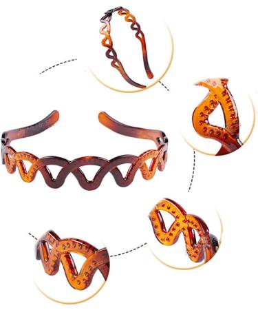 Set of 2 Women Girls Hard Plastic Headband Hair Hoop Black and Brown High-grade Headwear Hairband (Style C#) - Buy Online on GoSupps.com