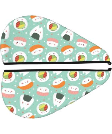 Kawaii Sushi Microfiber Hair Towel | Super Absorbent Coral Velvet Wrap for Long Curly & Thick Hair - Quick Dry Solution for Women - Buy Online on GoSupps.com