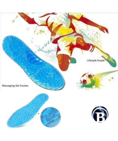 Silicone Massaging Gel Shoe Insoles | Arch Support, Pain Relief & Shock Absorption | Full Length Cushion Inserts for Men or Women (Small 5-9) - Buy Online on GoSupps.com