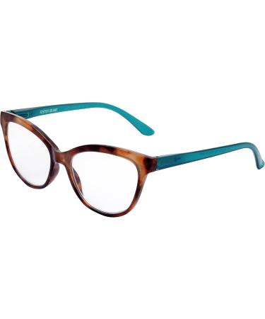 Foster Grant Donau Reading Glasses +2.50 Magnification | Tortoiseshell & Teal - Stylish Eye Care Solutions for International Shipping - Buy Online on GoSupps.com