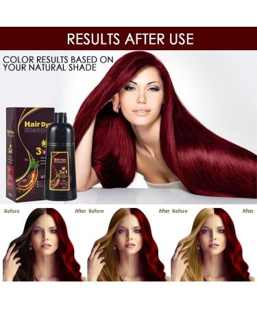 Red Wine Hair Dye Shampoo 3-in-1 for Women & Men - Herbal Ingredients, 100% Grey Coverage, 500mL - Buy Online on GoSupps.com
