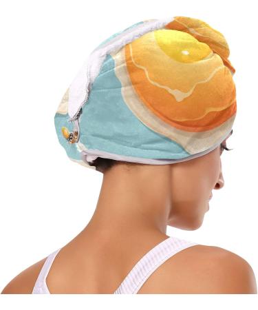 Fresh Fried Egg Hair Towel 2 Pack | Super Absorbent Quick Dry Hair Turbans for Women & Girls - Buy Online on GoSupps.com