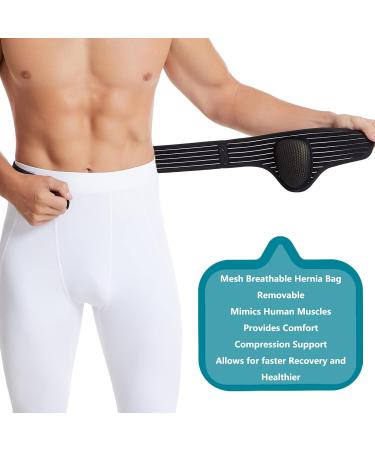 Hernia Guard: Inguinal Hernia Belt for Men - Left or Right Side Post Surgery Support Truss - Adjustable Waist Strap - M (Fits Waist 28-44) - Buy Online on GoSupps.com