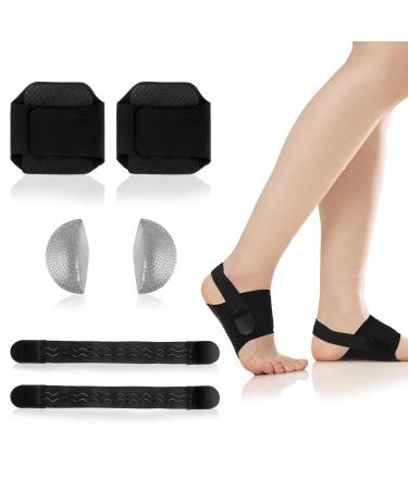 Foot Brace for Plantar Fasciitis Arch Compression Bands with Gel Arch Support Inserts Adjustable Arch Support Braces for Foot Pain Relief Arch Support Sleeves for Flat Feet High Arch
