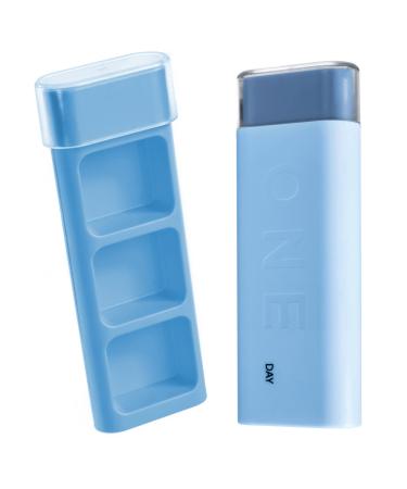 KENWINN ONE Day Pill Box - Medicine Organizer for Daily Prescriptions Vitamins & Supplements (Blue)