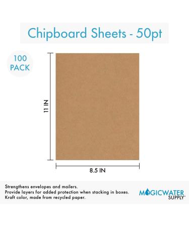 100 Chipboard Sheets 8.5 x 11 inch - 50pt Heavy Weight Brown Kraft Cardboard for Scrapbooking & Picture Frame Backing | MagicWater Supply - Buy Online on GoSupps.com