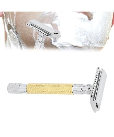 Double-Sided Zinc Alloy Safety Razor - Eco-Friendly Non-Slip Travel & Home Use for Men - Gold - Buy Online on GoSupps.com