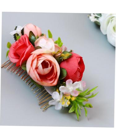 DOITOOL 1pc Wedding Hair Accessories Flower Hair Silver Hair Beads Hair Accessories for Prom Flower Decor Prom Headpiece Wedding Hair Wreath Tuck Comb Bride Bud Hair Comb Simulated Leaves - Buy Online on GoSupps.com