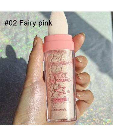 Sparkly Fairy Pink Highlight Powder for Face & Body Makeup - Shimmery & Sexy Contouring Blusher - High Gloss Beauty Product - Buy Online on GoSupps.com