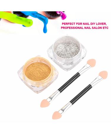 Buy Glitter Pigment Powder for Nails - Chrome Effect Nail Art | Gold & Silver DIY Manicure Decoration - Buy Online on GoSupps.com