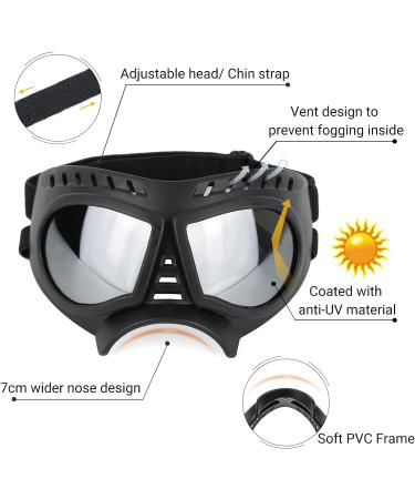 Buy Namsan Dog Sunglasses - Stylish Eye Protection for Small/Medium Dogs | Adjustable & Fashionable Silver Lens Glasses - Buy Online on GoSupps.com