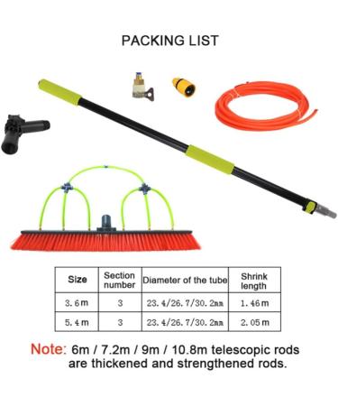 6-11M Window Cleaning Pole Photovoltaic Panel Cleaning Tool Extendable Cleaner for Trucks Windows Washing Multi-Purpose Water Spray Brush 6M / 12Ft - Buy Online on GoSupps.com