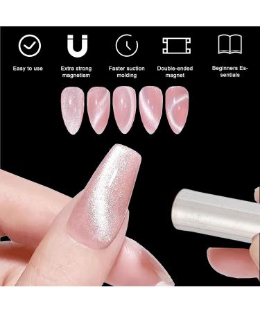 NICENEEDED Cat Eye Nail Magnet Tool Super Long Double Ended Nail Magnet Pen 3D Cat Eye Nail Polish Strong Magnet Wand Cat Eye Magnetic Stick for Handmade Nail Art 1 - Buy Online on GoSupps.com