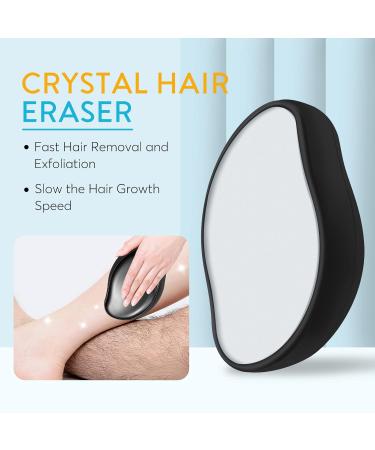 Magic Painless Crystal Hair Remover for Women and Men - Reusable Portable Epilator for Arms, Back, Legs - Black, 1 Pack - Buy Online on GoSupps.com