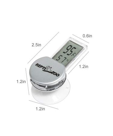 REPTI ZOO Digital Reptile Thermometer Hygrometer for Terrarium Tank - Bearded Dragon Temperature & Humidity Gauge - Fahrenheit (Grey) - Buy Online on GoSupps.com