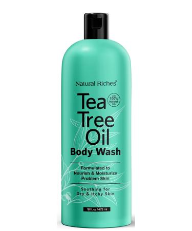 Natural Riches Tea Tree Body Wash - Body Soap to Fight Itchy Skin & Body Odor - Peppermint  Eucalyptus & Tea Tree Oil - Women & Mens Natural Body Wash - 16 fl oz 16 Fl Oz (Pack of 1)