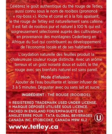 Tetley Rooibos Red Tea - 40 Tea Bags 100 Grams Naturally Caffeine Free - Buy Online on GoSupps.com
