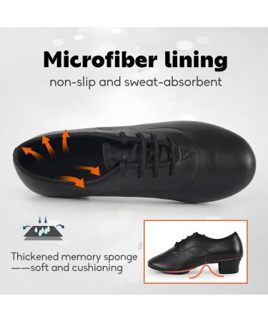 VCIXXVCE Men's Professional Latin Dance Shoes - Model 518 (Size 7.5) | Lace-up Ballroom Tango Waltz Salsa Modern Dance Shoes with Suede Split Sole - Buy Online on GoSupps.com