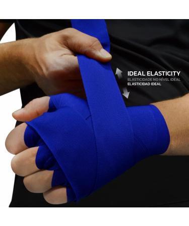 Muvin Boxing Hand Wraps - 180 Inches Semi-Elastic Blue - 1 Pair for Men & Women | Kickboxing, Muay Thai, MMA, Krav Maga - Combat Sports - Buy Online on GoSupps.com