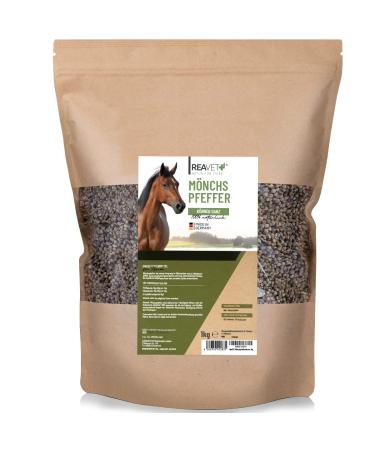 ReaVET Monk Pepper for Horses 1 kg – Whole Seeds I Pure Natural Monk Pepper, Premium Quality, Species-Adapted Feed for Horses, Herbs Without Additives