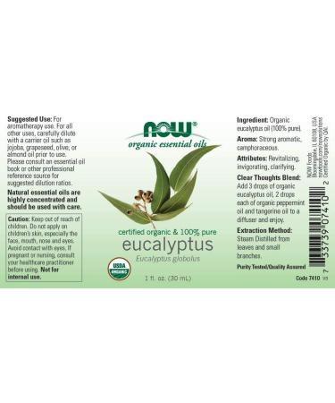 Buy NOW FOODS Eucalyptus Oil 1 Oz - Pure Aromatherapy Essential Oil for Natural Relief | Fast International Shipping - Buy Online on GoSupps.com