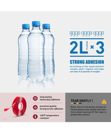 VERSAF Double Sided Tape Heavy Duty - 1/2 10'Â Acrylic Strong Adhesive Removable Double Sided Mounting Tape Clear for Carpet Fix/Home Office Wall/DIY Crafts/Poster/LED Lights/Car Glass Decor - Buy Online on GoSupps.com
