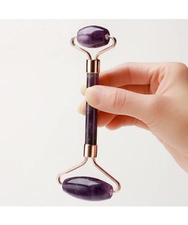 Jade Roller & Amethyst Quartz Facial Massager - Skin Care Tools for Fine Lines Wrinkles and Muscle Relaxation - Buy Online on GoSupps.com